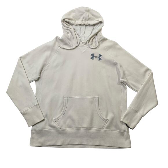Under Armour Sweatshirt Mens L Large White Storm Charged Cotton ColdGear Hoodie - Picture 1 of 12